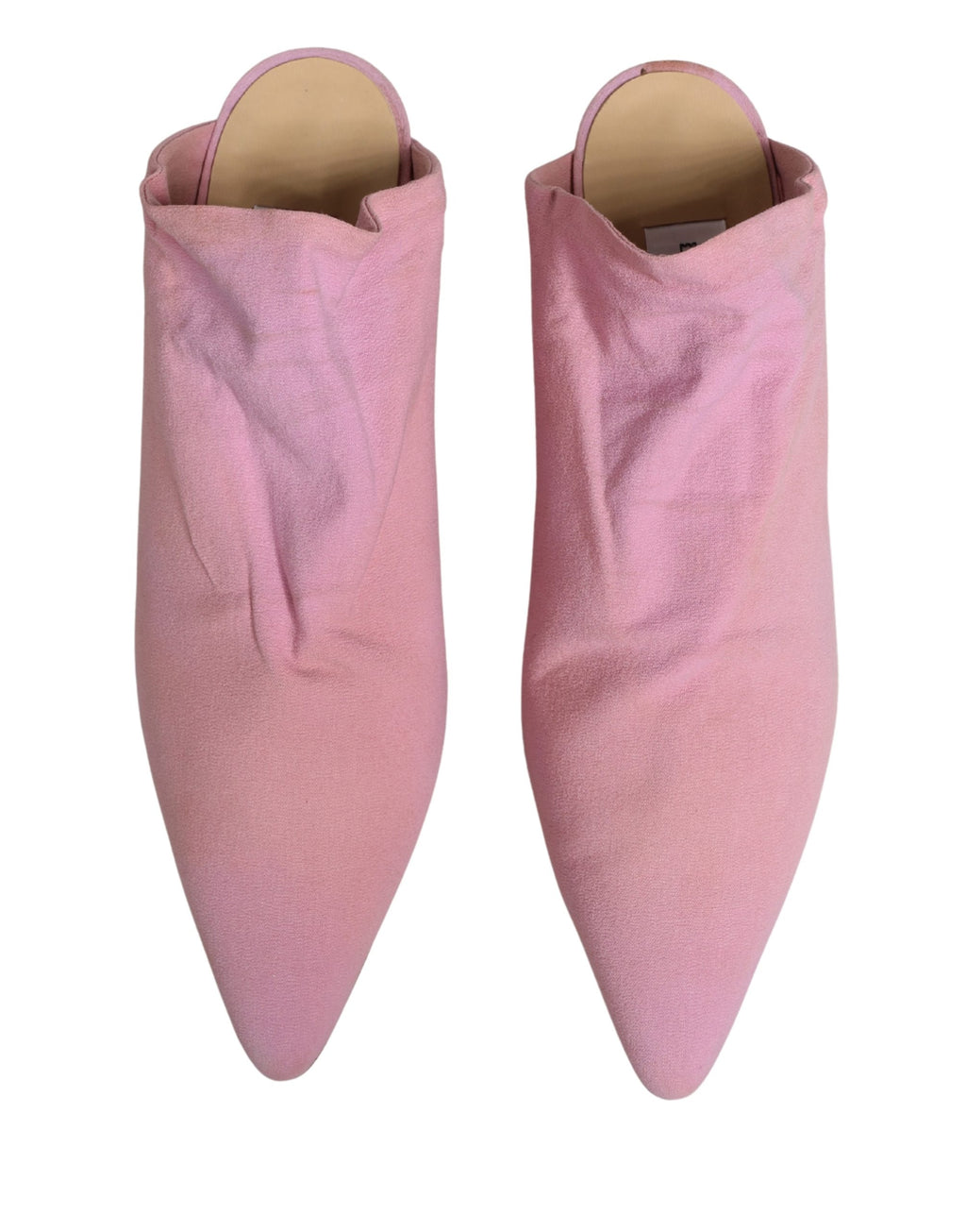 Pink Suede Heel Mule Shoes