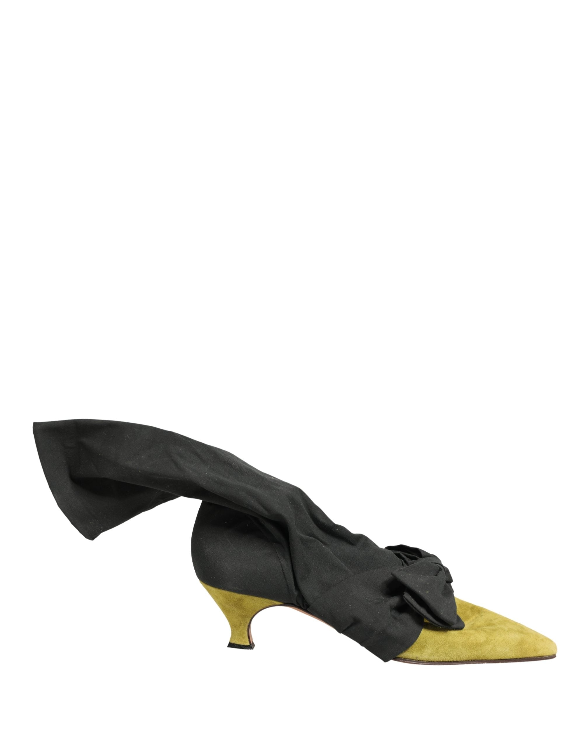 Black Yellow Suede Boots Shoes