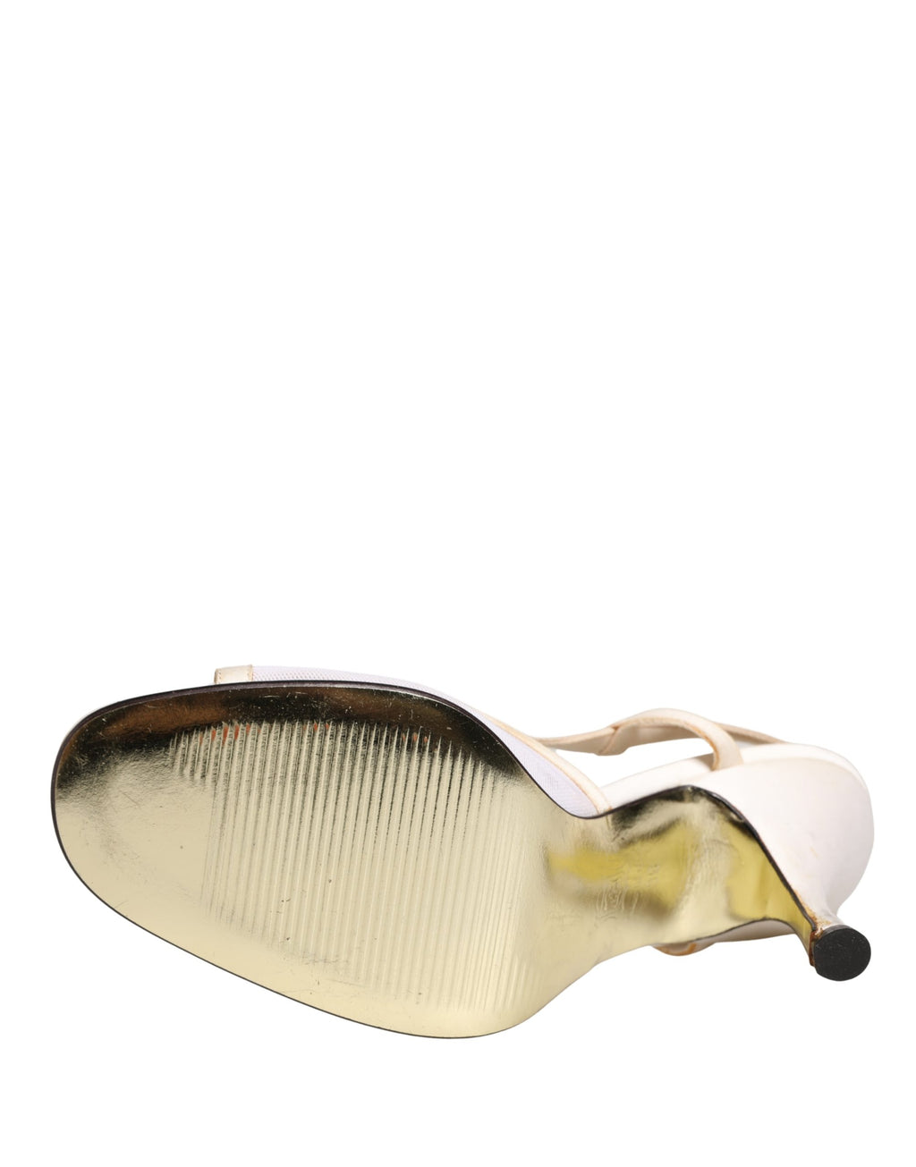 White Satin Slingback Heels Pumps Shoes