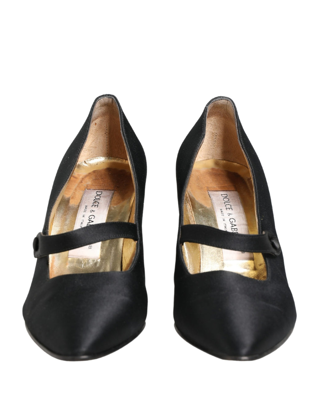 Black Satin Mary Jane Pumps Shoes