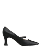 Black Satin Mary Jane Pumps Shoes