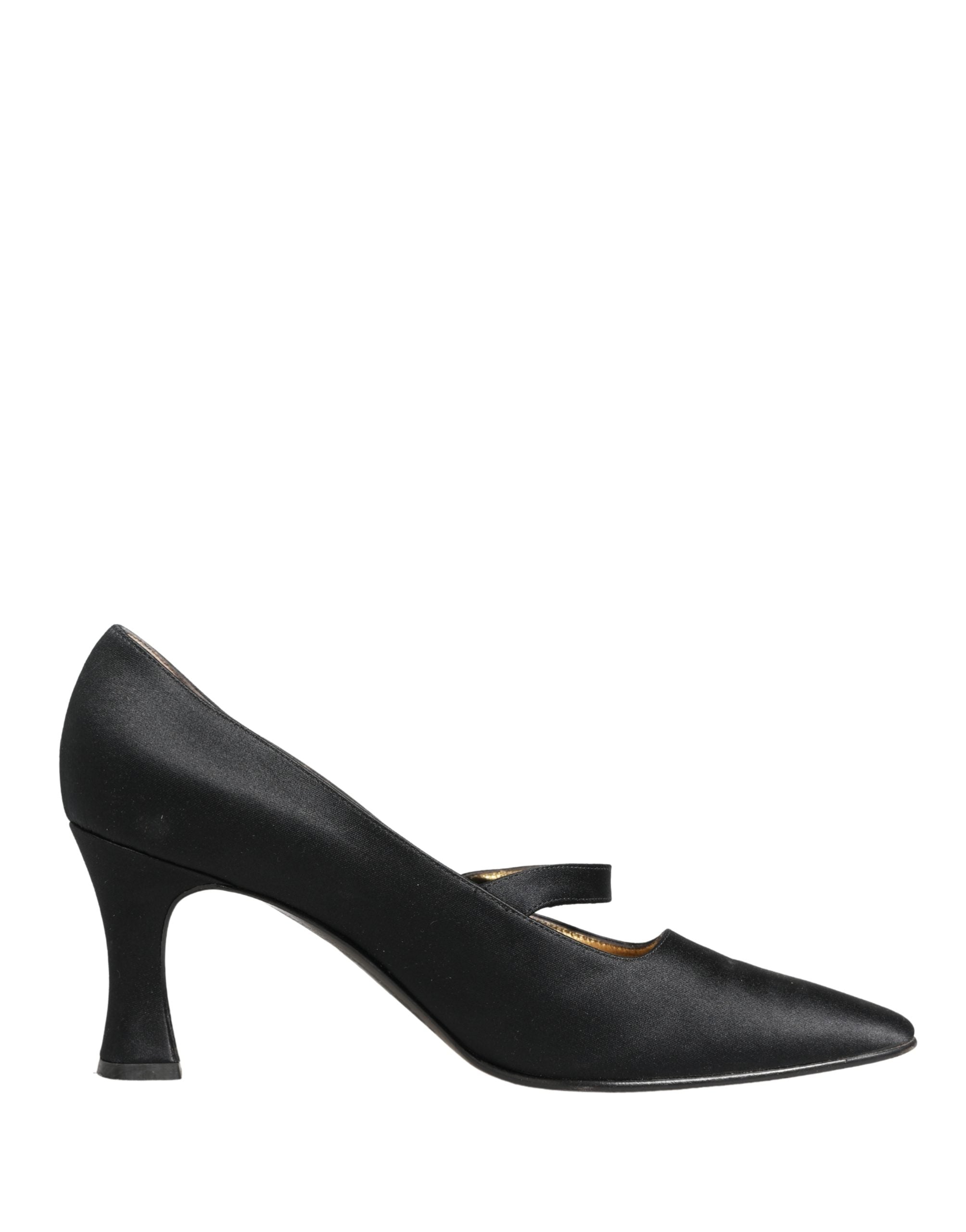 Black Satin Mary Jane Pumps Shoes