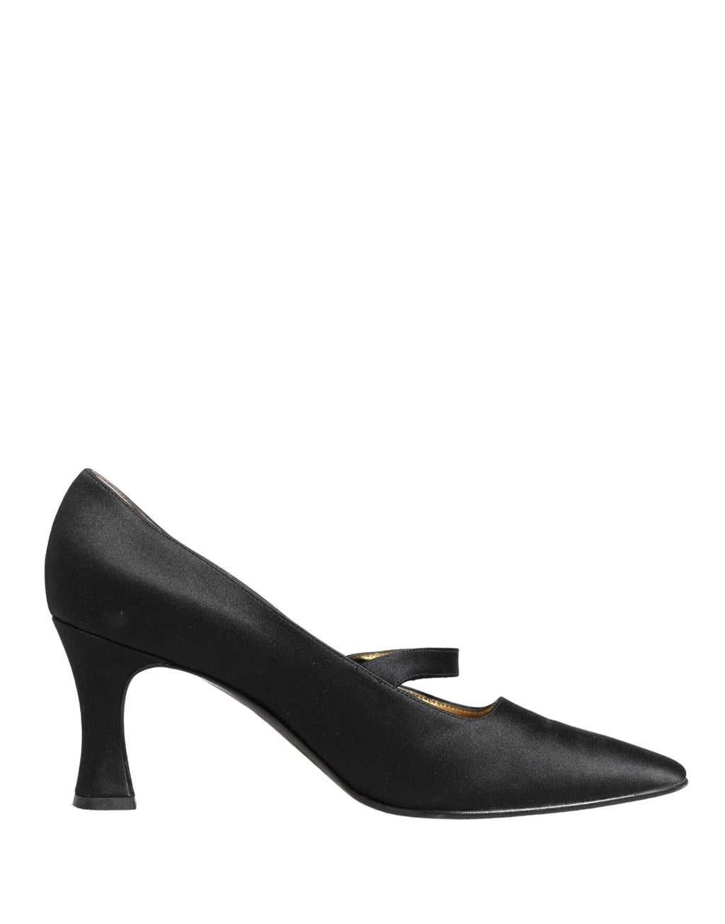 Black Satin Mary Jane Pumps Shoes