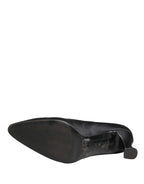 Black Satin Mary Jane Pumps Shoes