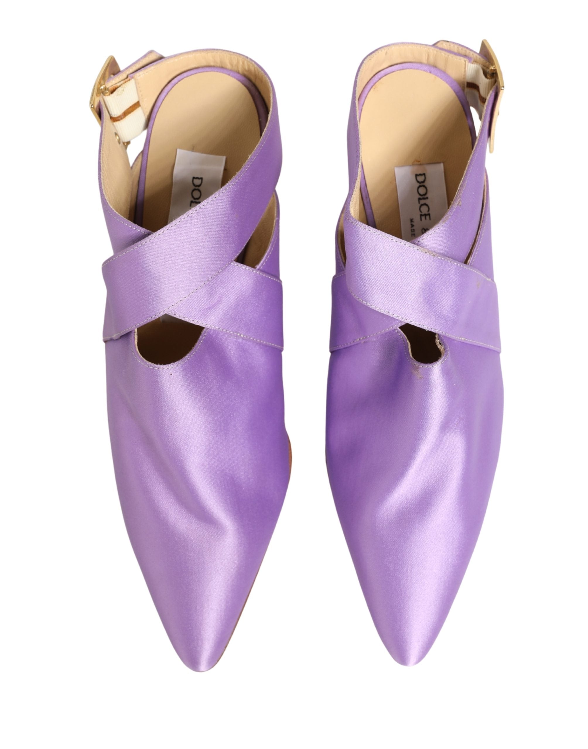 Purple Satin Sandals Shoes