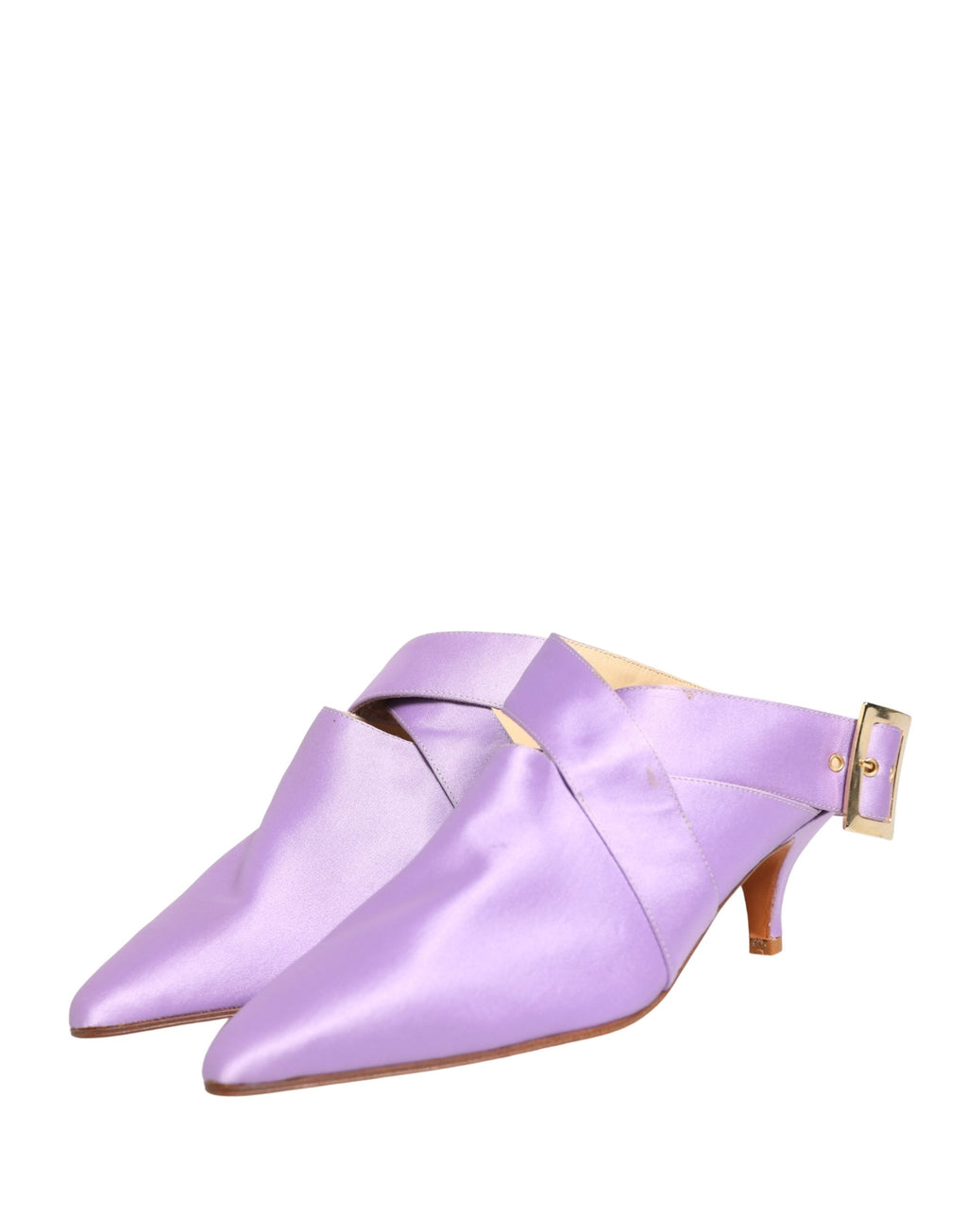 Purple Satin Sandals Shoes