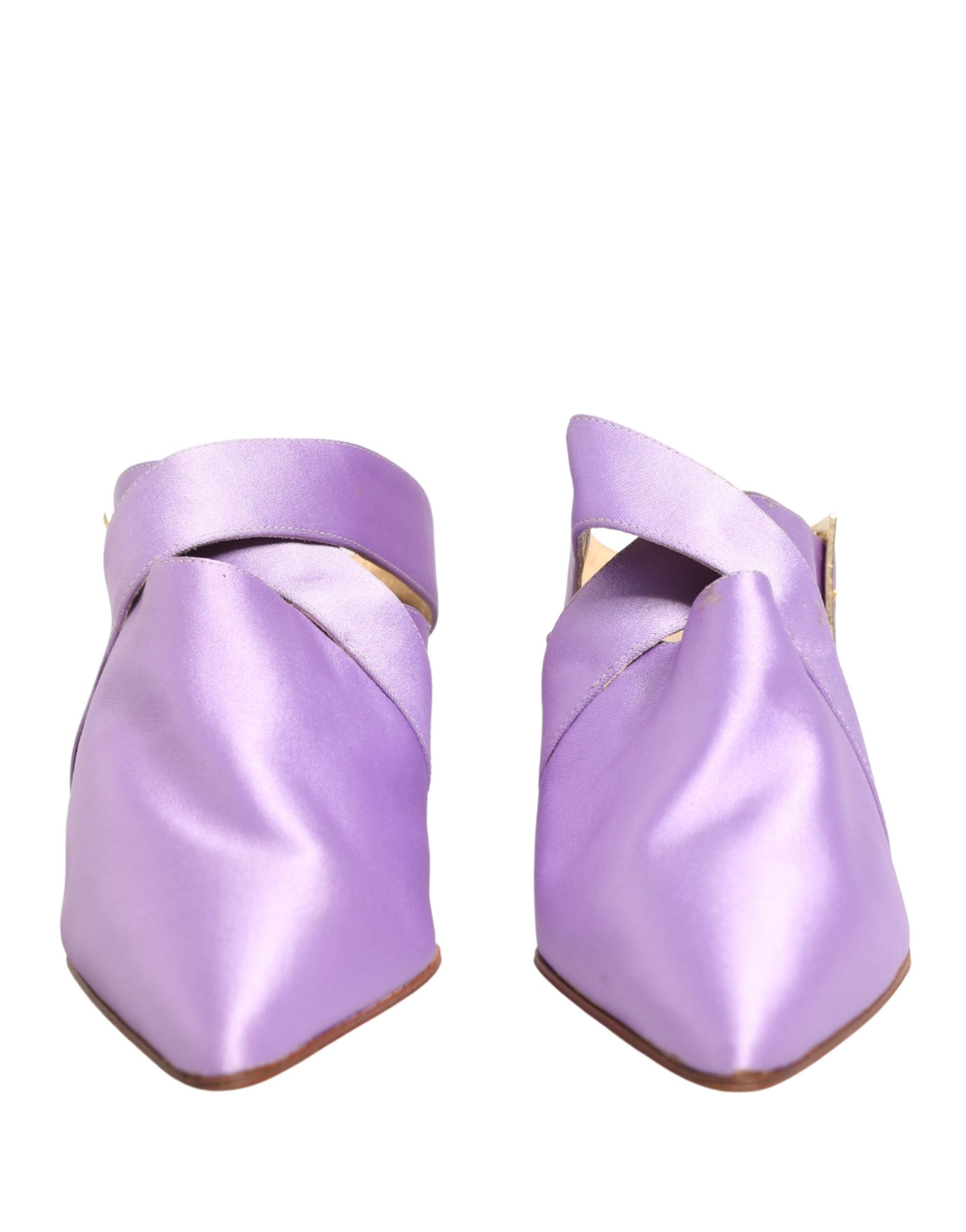Purple Satin Sandals Shoes