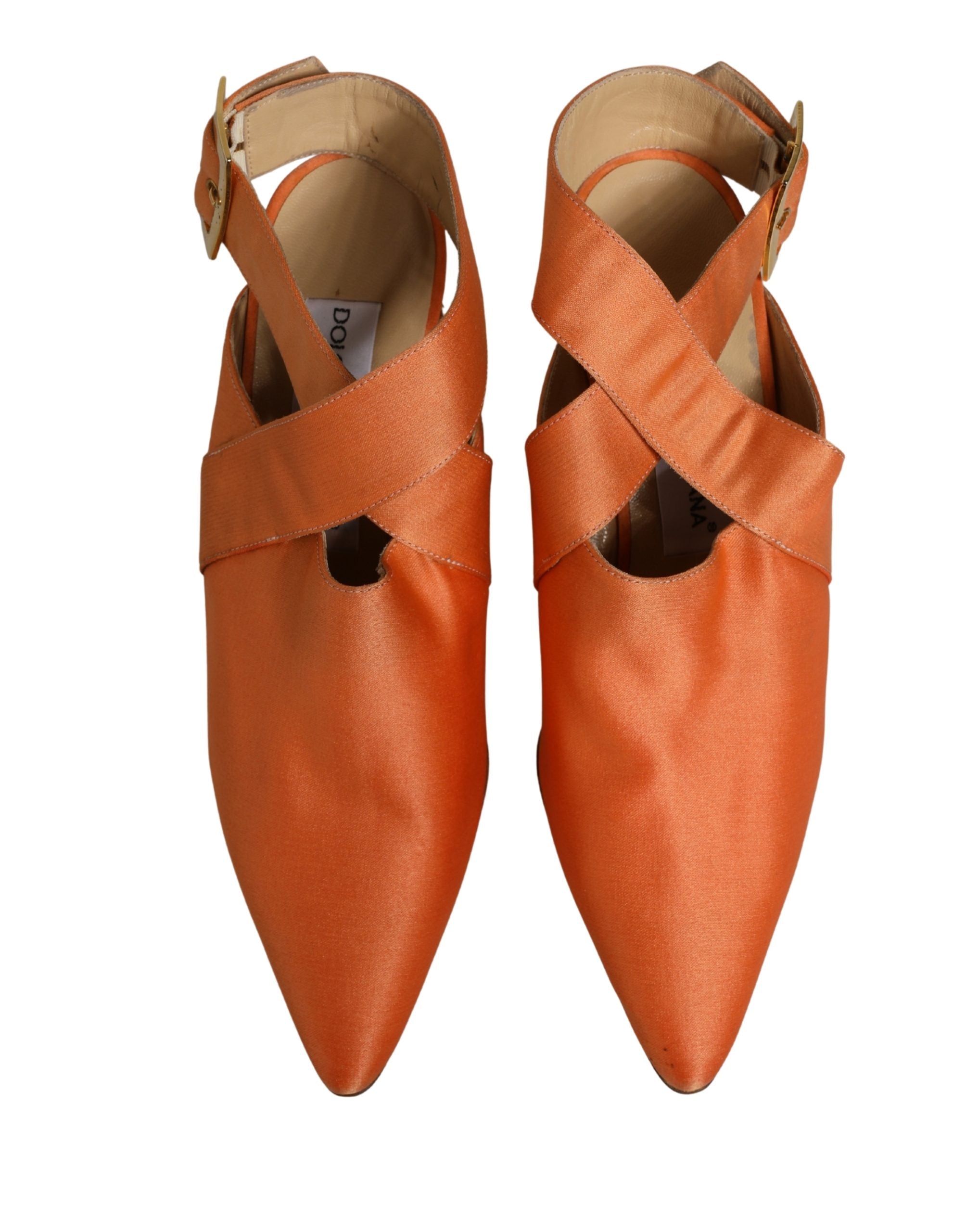 Orange Satin Sandals Shoes