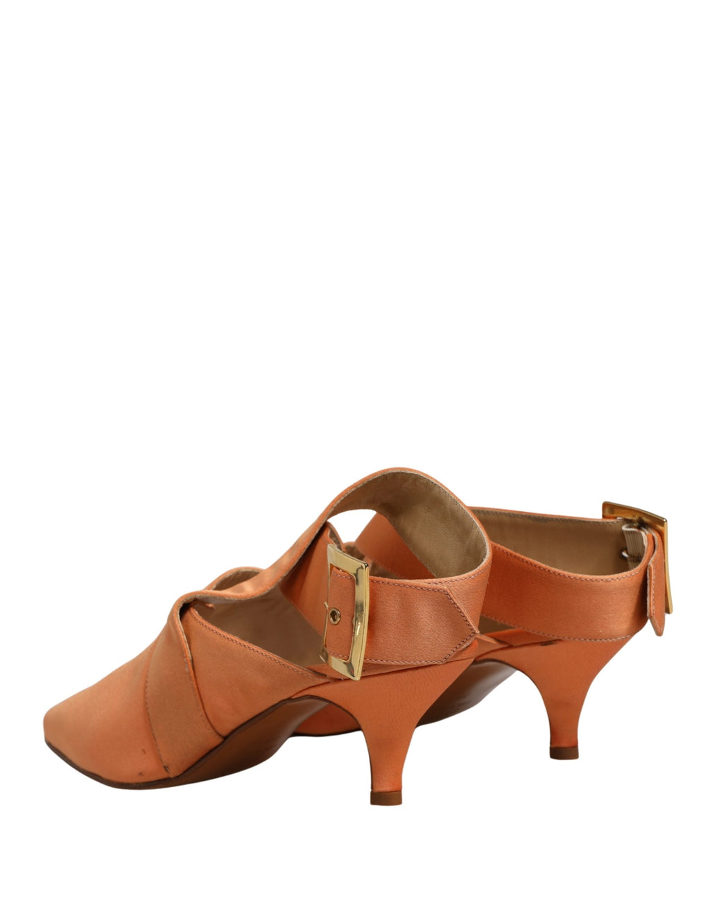 Orange Satin Sandals Shoes