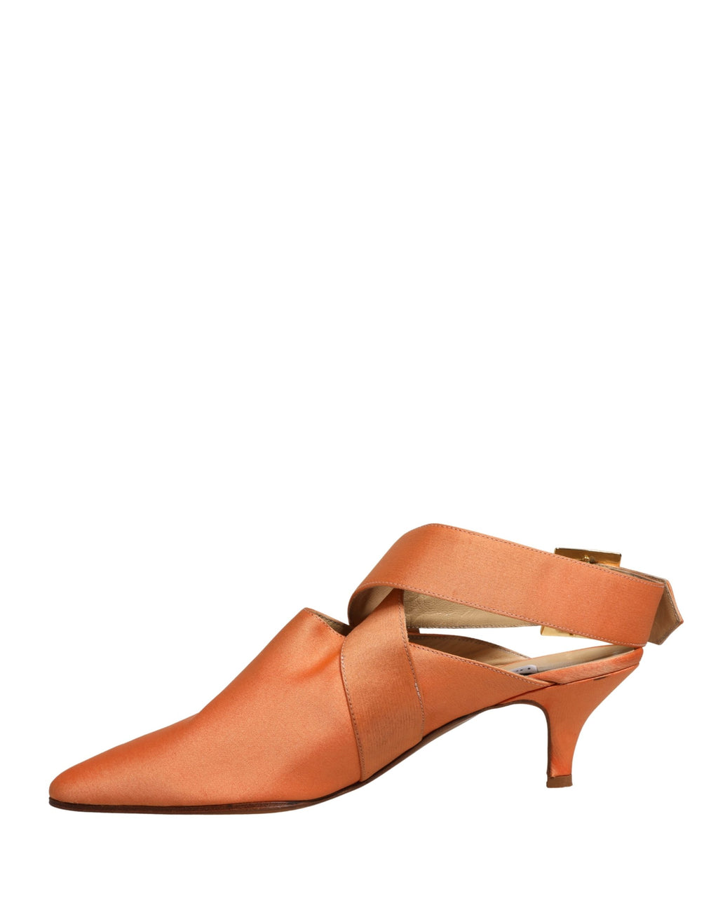 Orange Satin Sandals Shoes