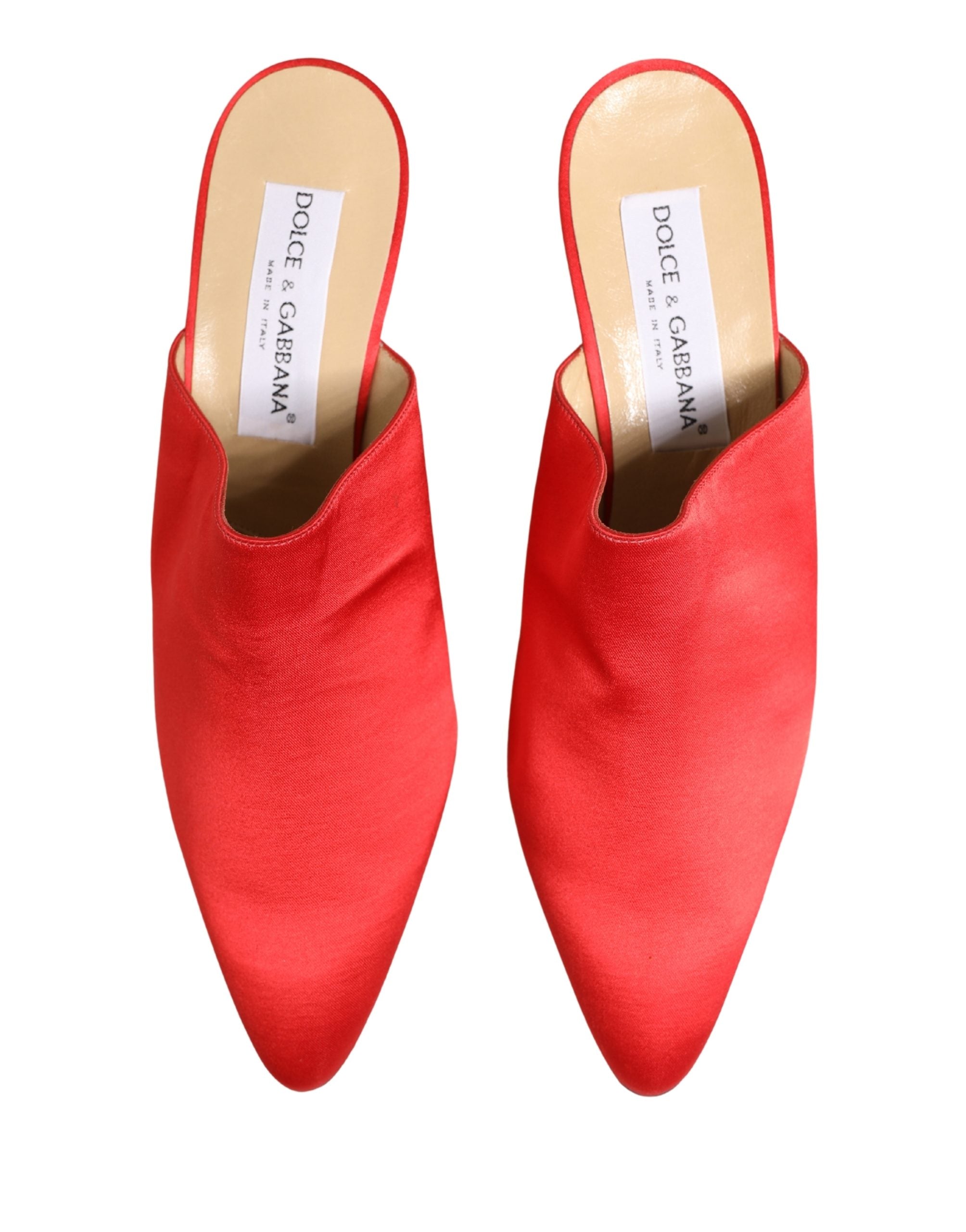 Red Suede Heel Mule Shoes