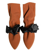 Brown Black Suede Boots Shoes