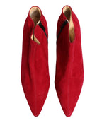 Red Suede Ankle Boots Shoes