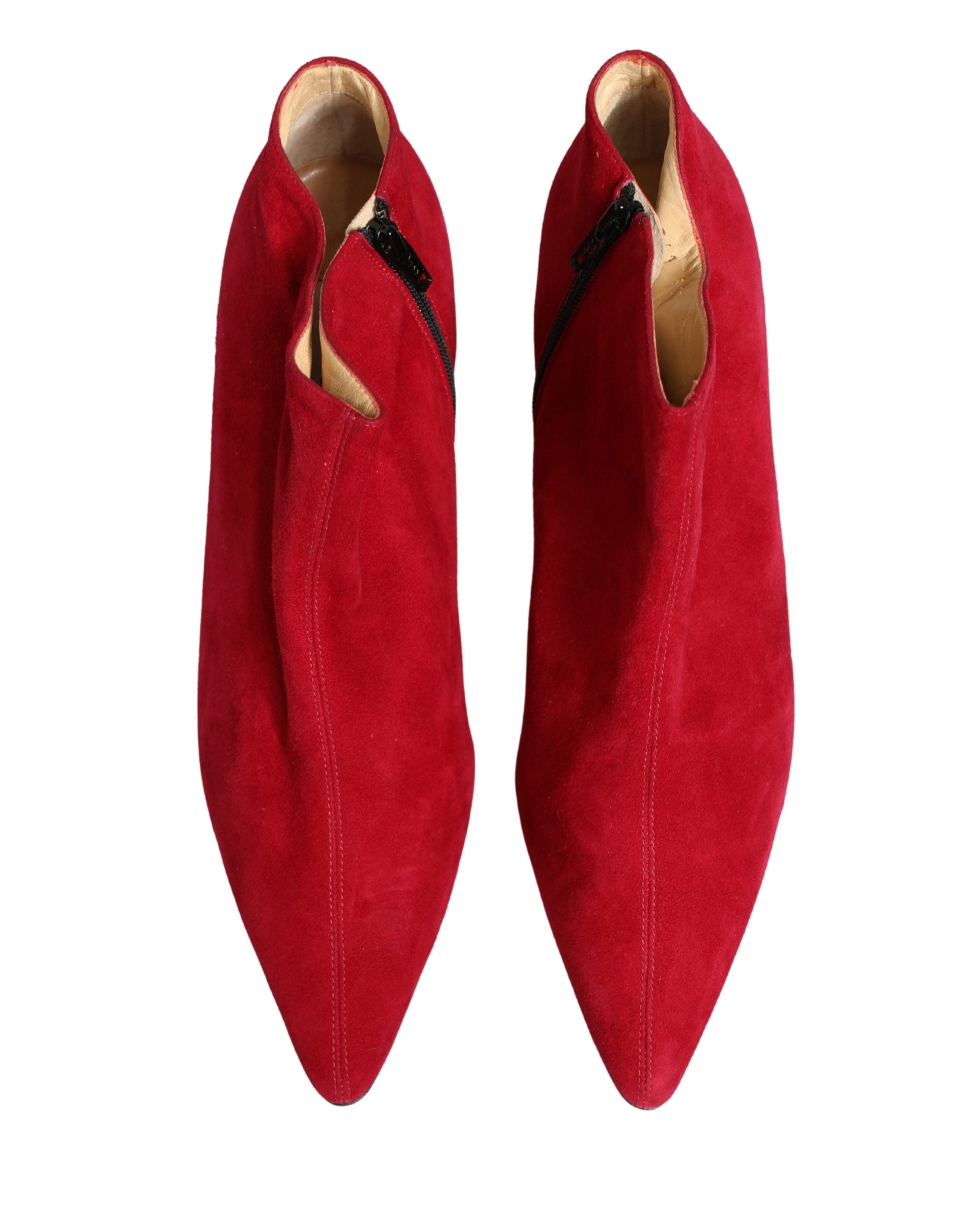 Red Suede Ankle Boots Shoes