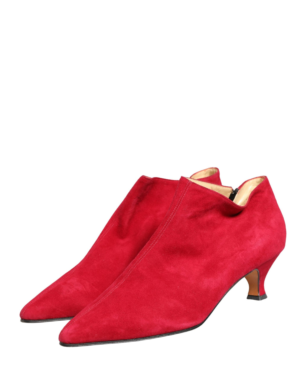 Red Suede Ankle Boots Shoes
