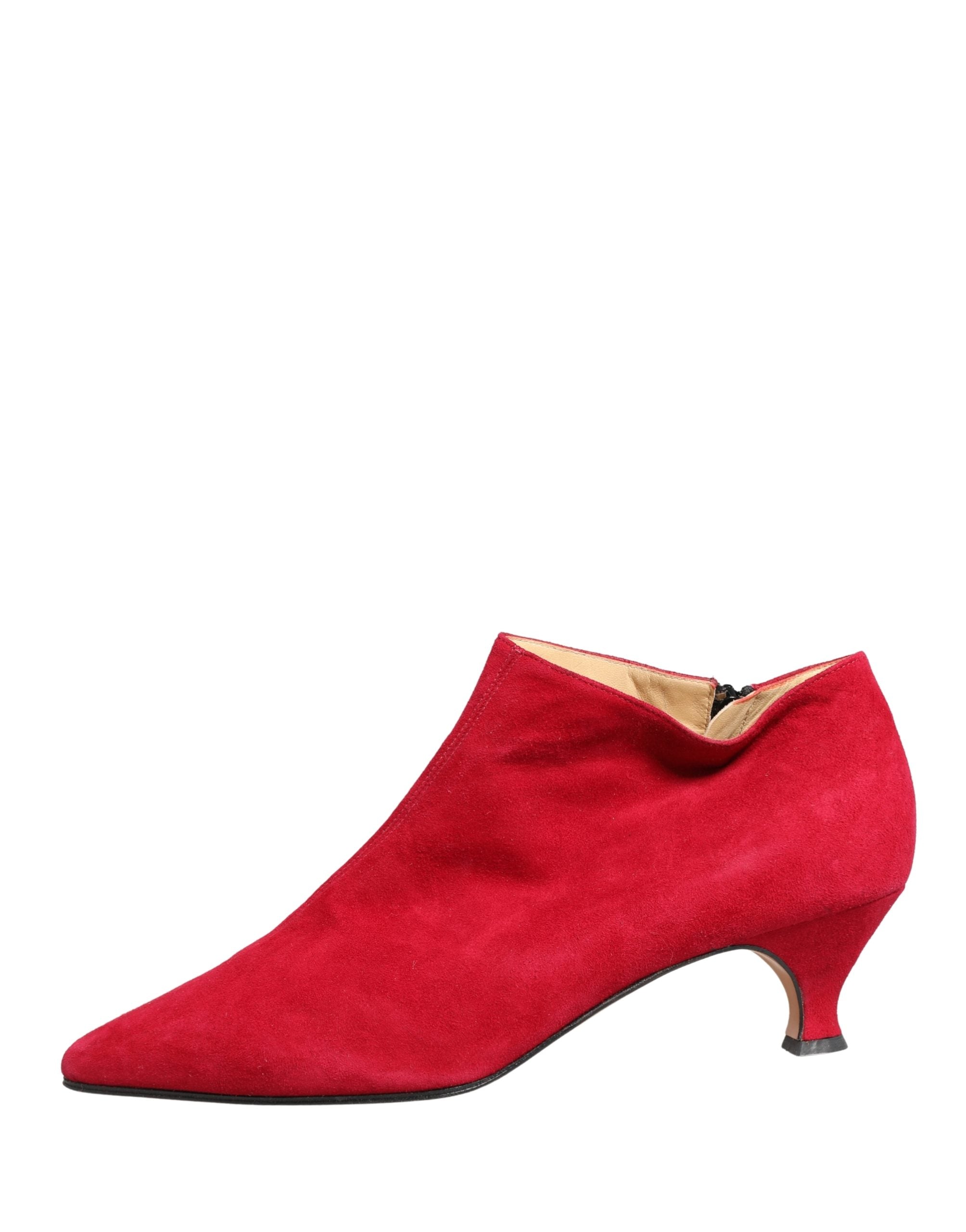 Red Suede Ankle Boots Shoes