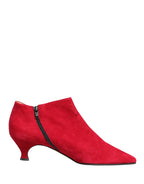 Red Suede Ankle Boots Shoes