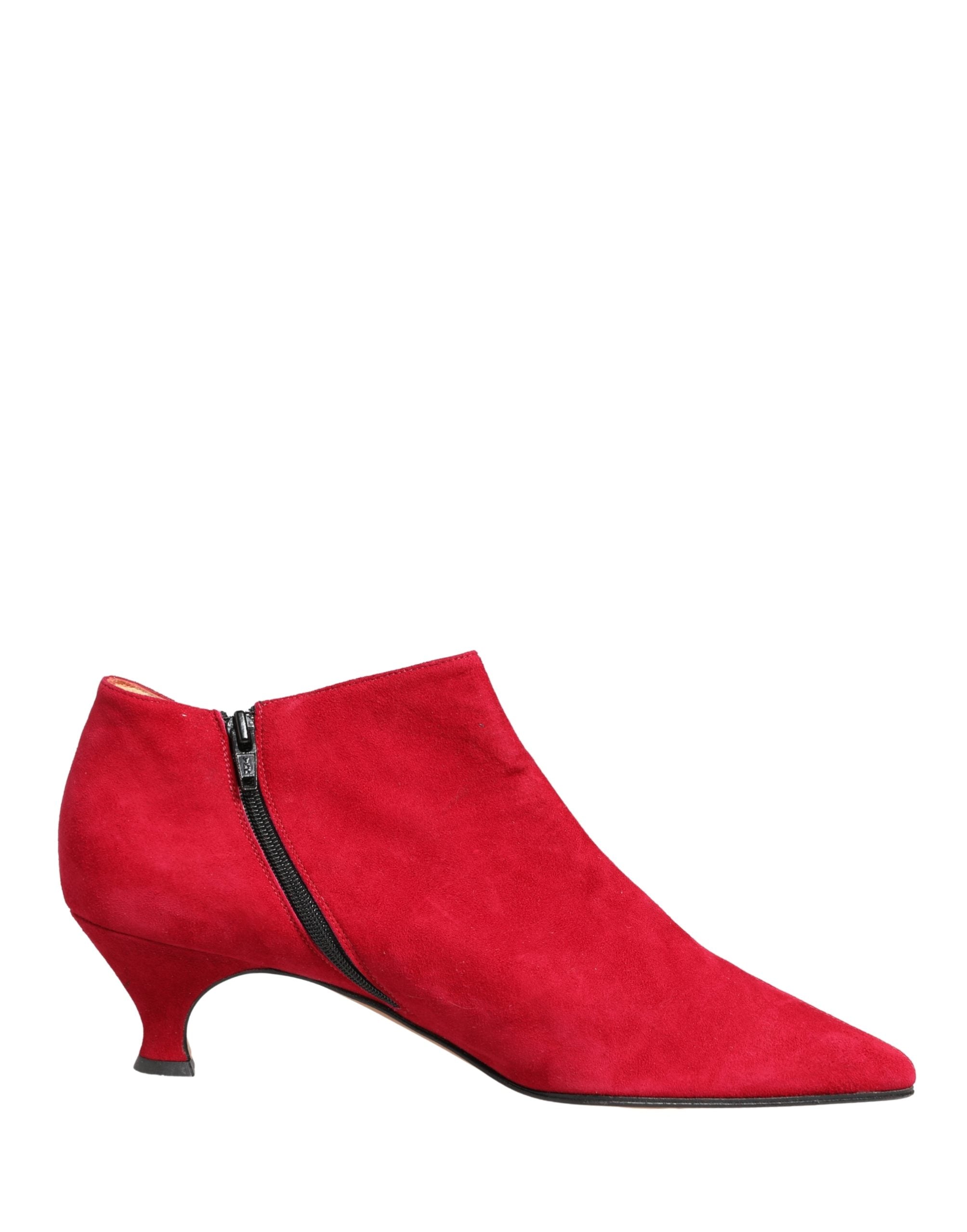 Red Suede Ankle Boots Shoes