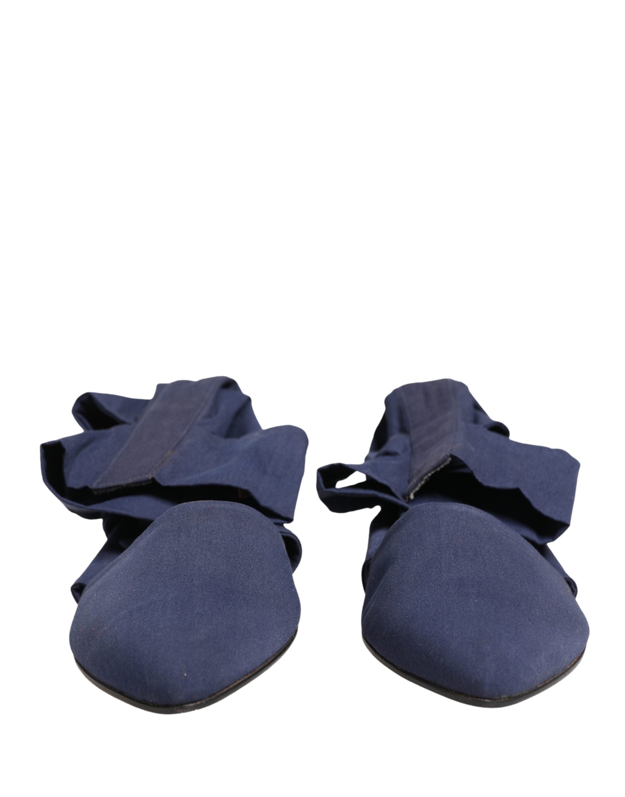 Blue Cotton Ankle Boots Shoes