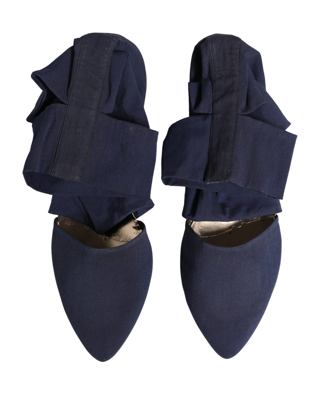 Blue Cotton Ankle Boots Shoes