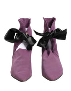 Purple Mid Calf Boots Shoes