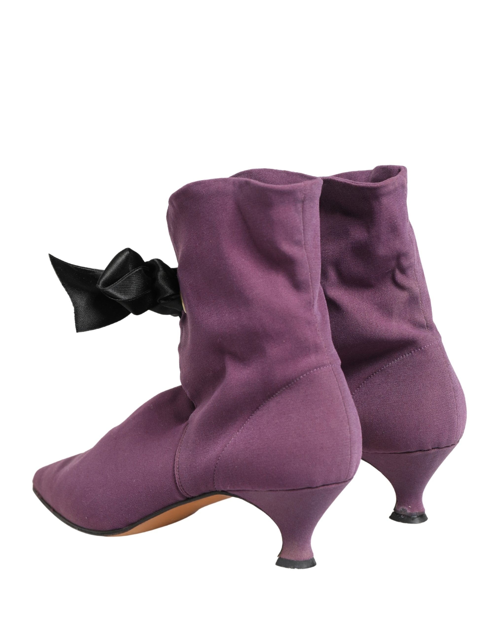 Purple Mid Calf Boots Shoes