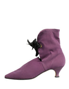 Purple Mid Calf Boots Shoes