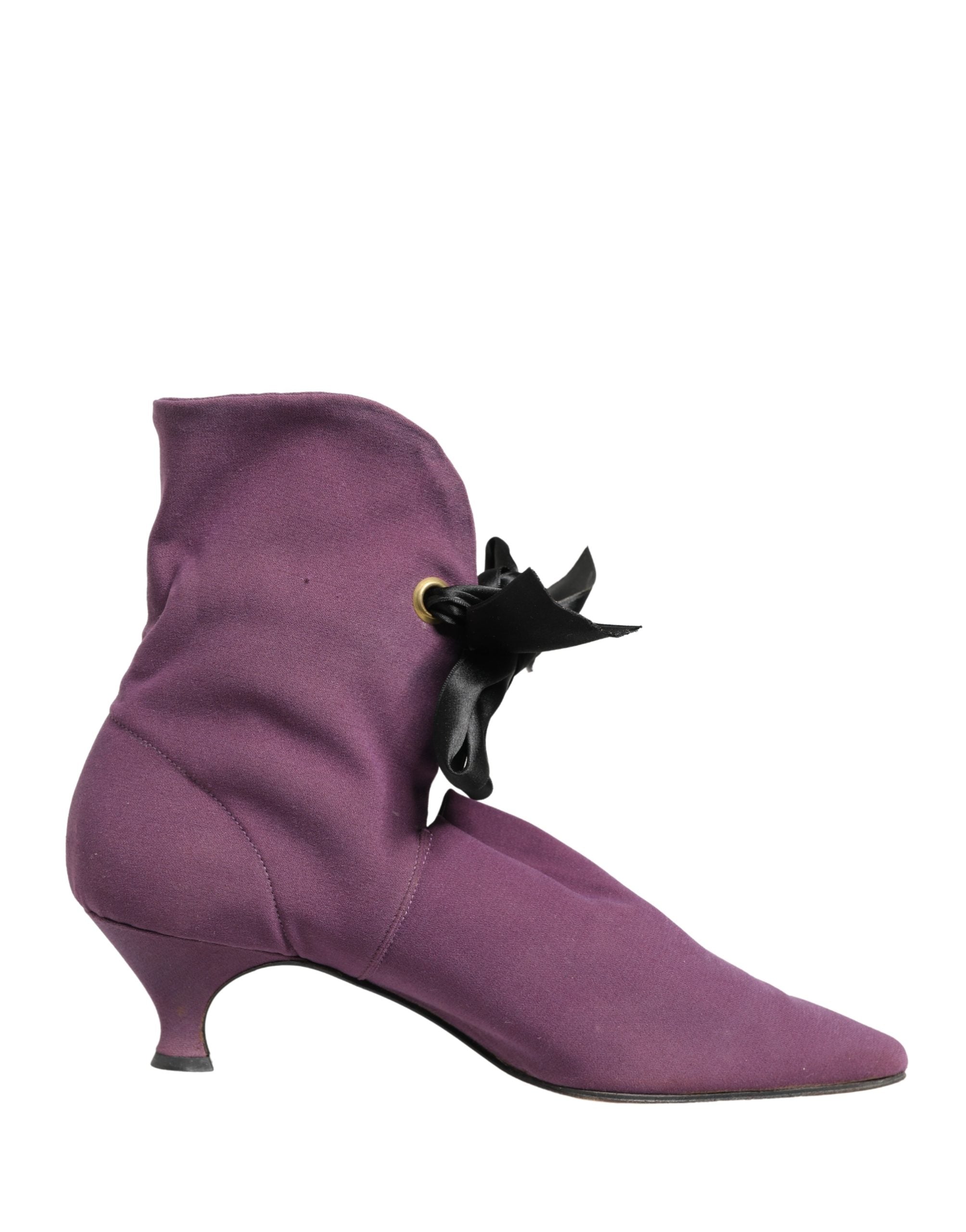 Purple Mid Calf Boots Shoes