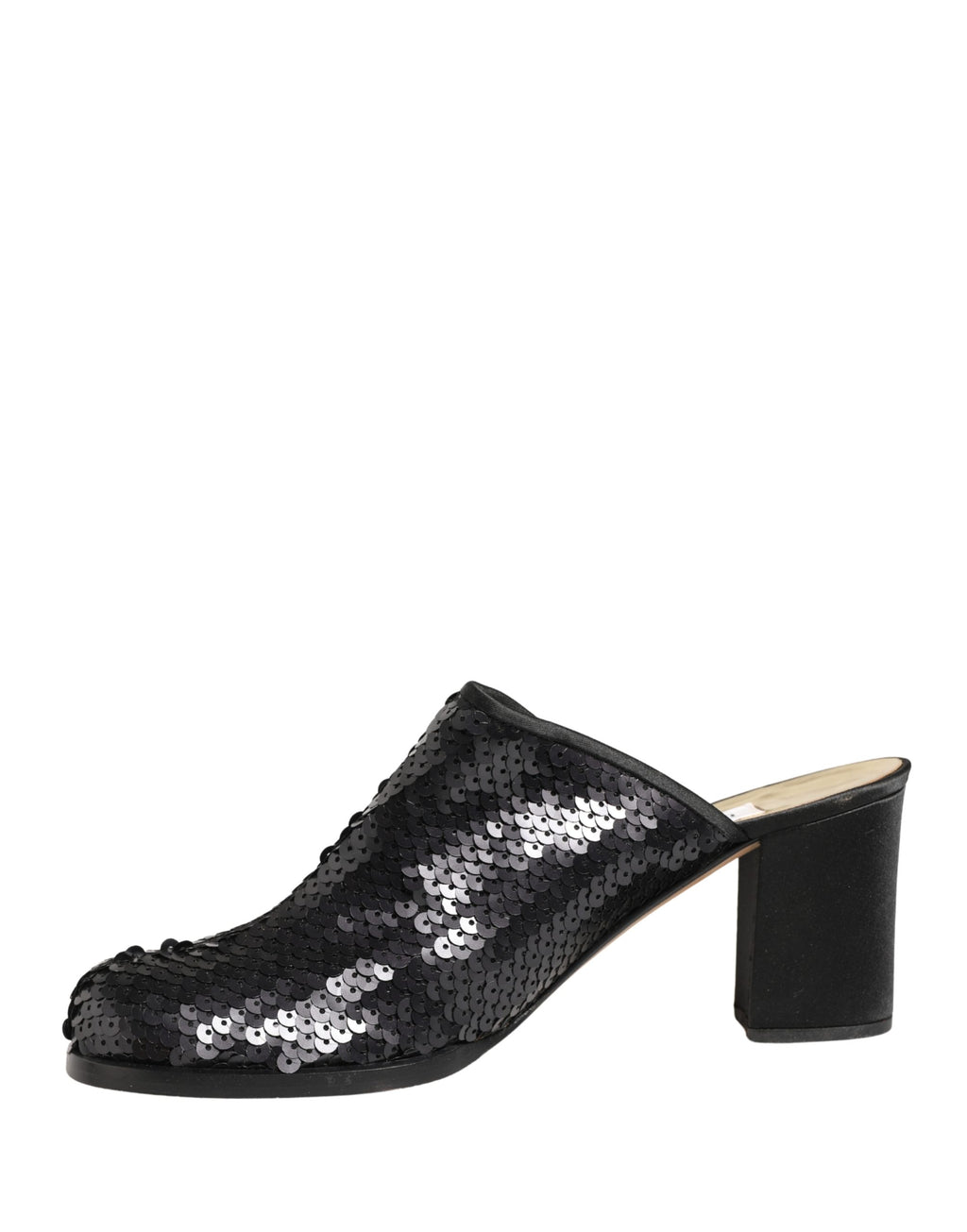 Black Sequined Mules Shoes
