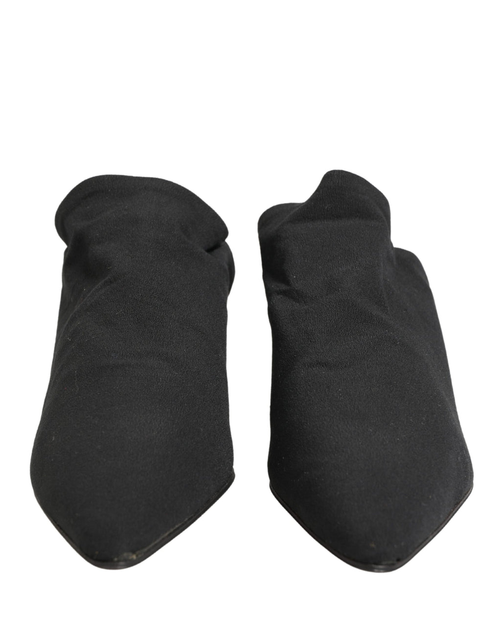 Black Suede Heel Mule Shoes