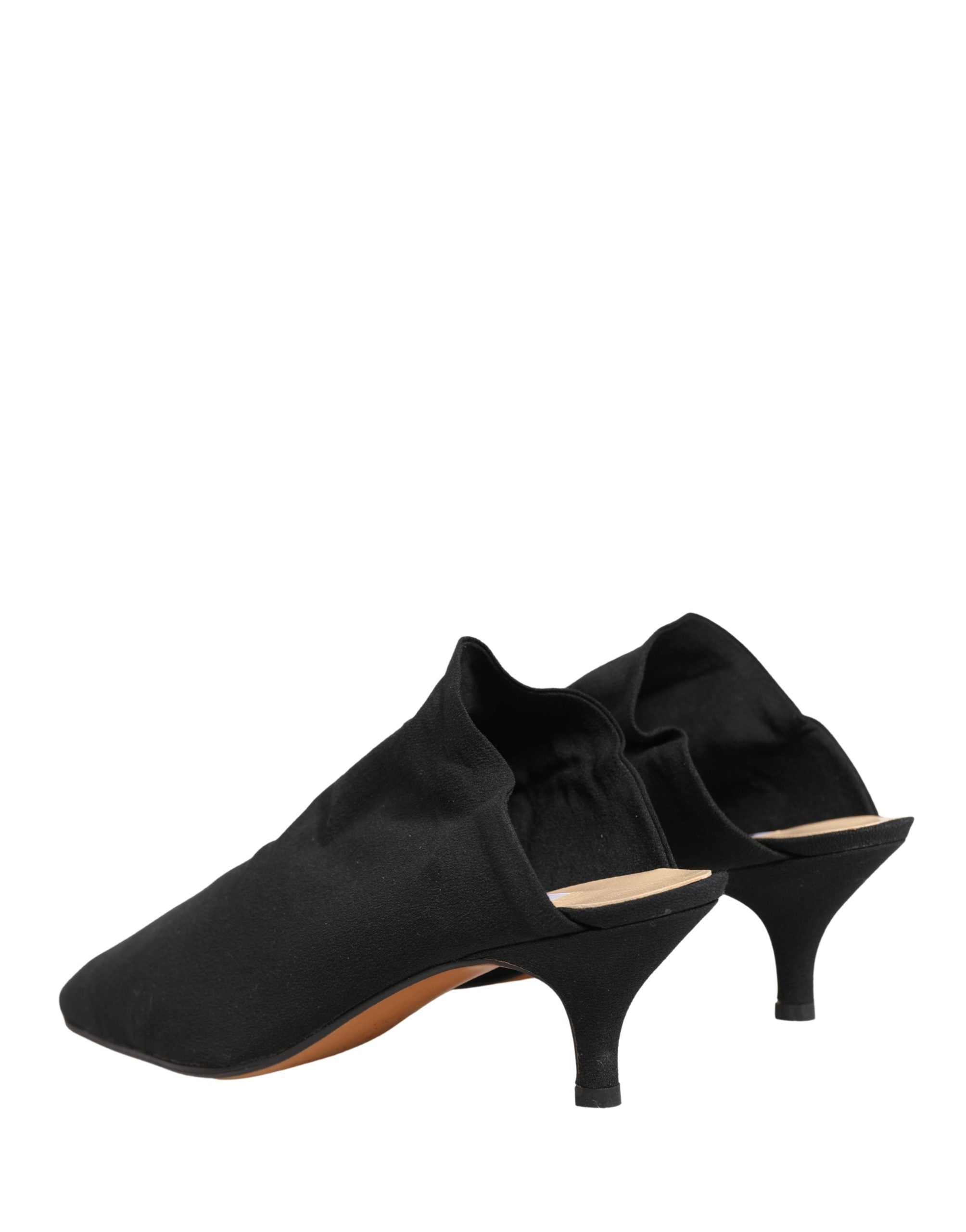 Black Suede Heel Mule Shoes