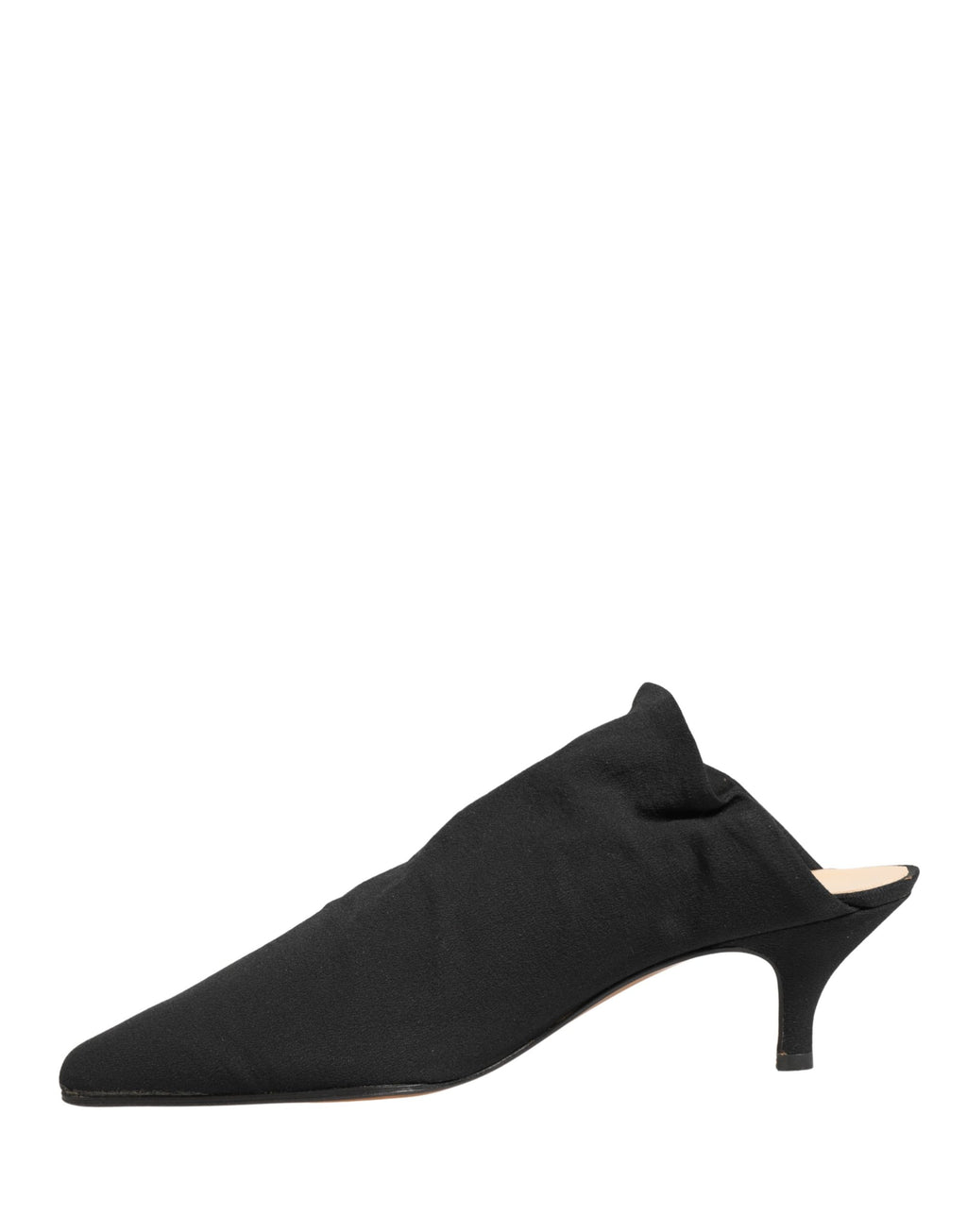 Black Suede Heel Mule Shoes