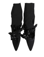 Black Suede Mid Calf Boots Shoes