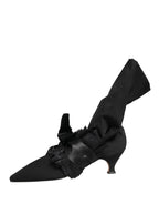 Black Suede Mid Calf Boots Shoes