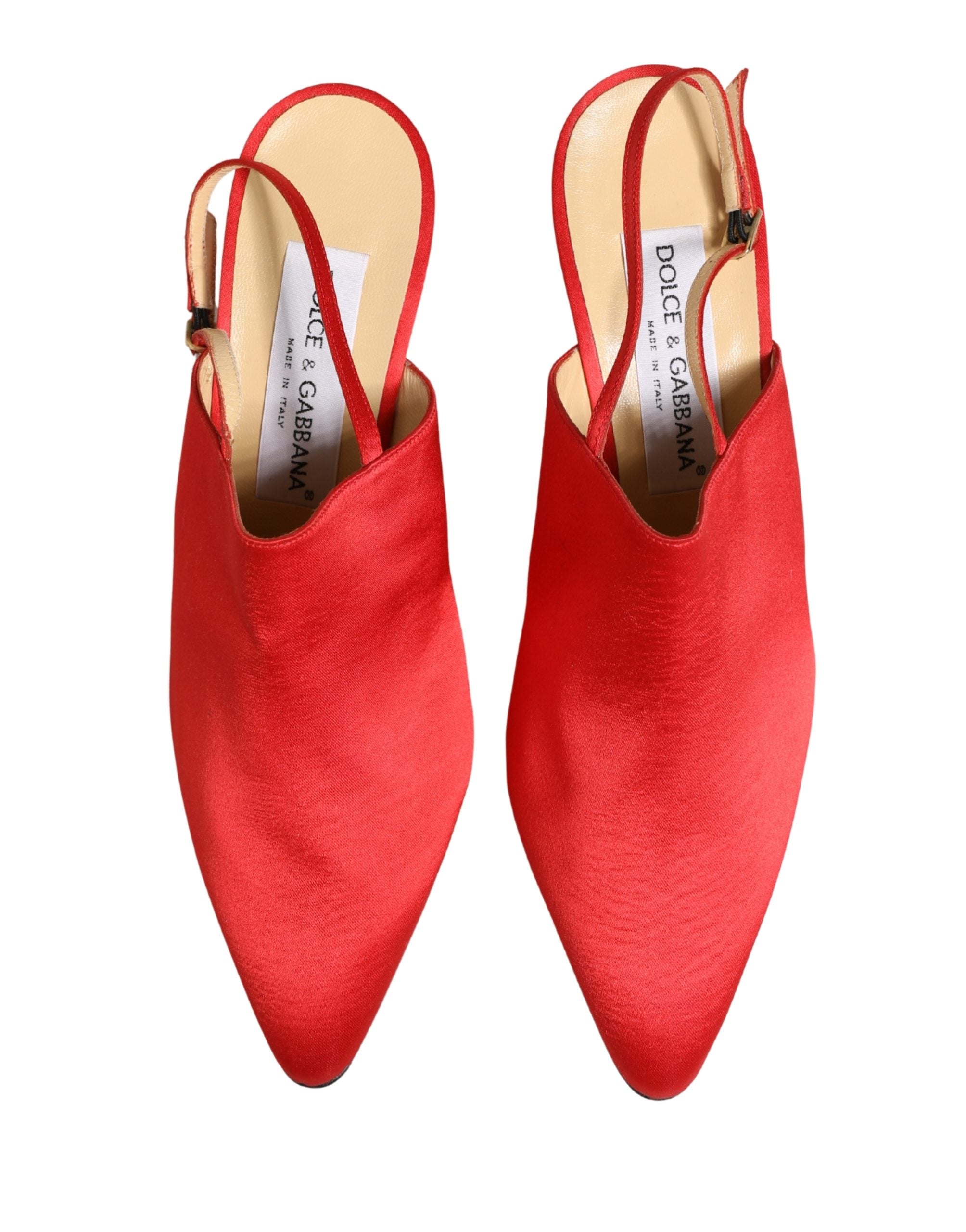 Red Suede Heel Slingback Shoes