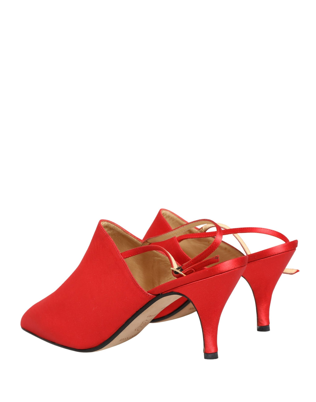 Red Suede Heel Slingback Shoes