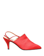 Red Suede Heel Slingback Shoes