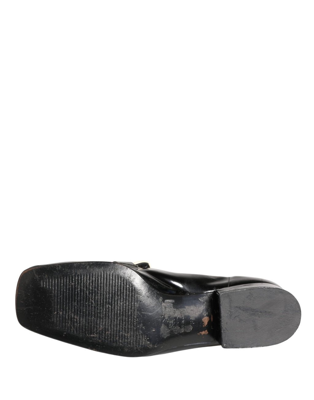 Black Patent Leather Logo Flats Loafers Shoes