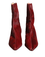 Burgundy Mid Calf Boots Shoes