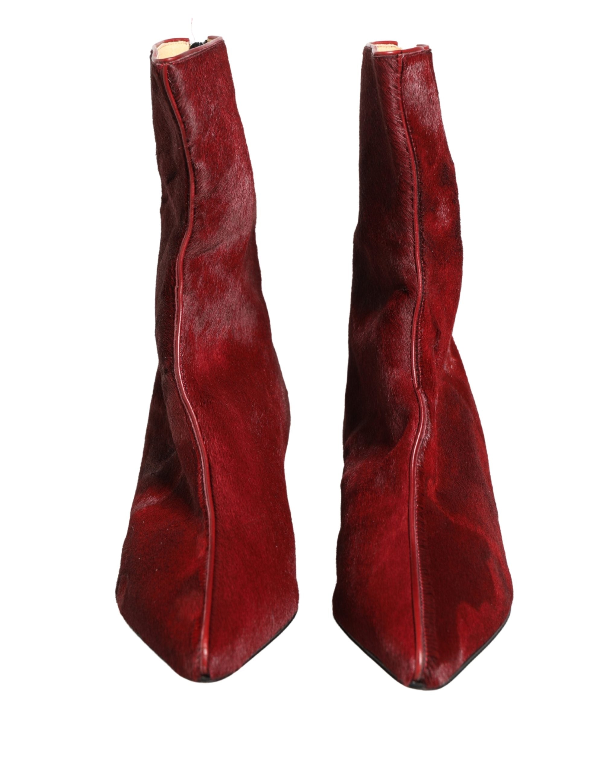 Burgundy Mid Calf Boots Shoes