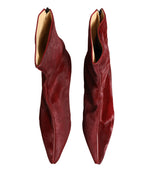 Burgundy Mid Calf Boots Shoes