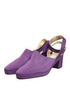 Purple Suede Sandals Shoes