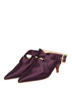 Purple Satin Sandals Shoes