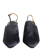 Black Suede Heels Slingbacks Shoes