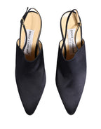 Black Suede Heels Slingbacks Shoes