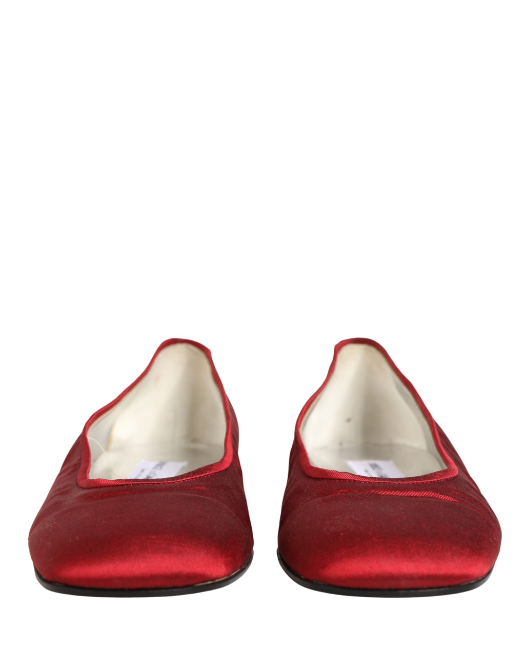 Red Satin Fabric Ballet Slip On Flats Shoes