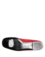 Red Satin Fabric Ballet Slip On Flats Shoes