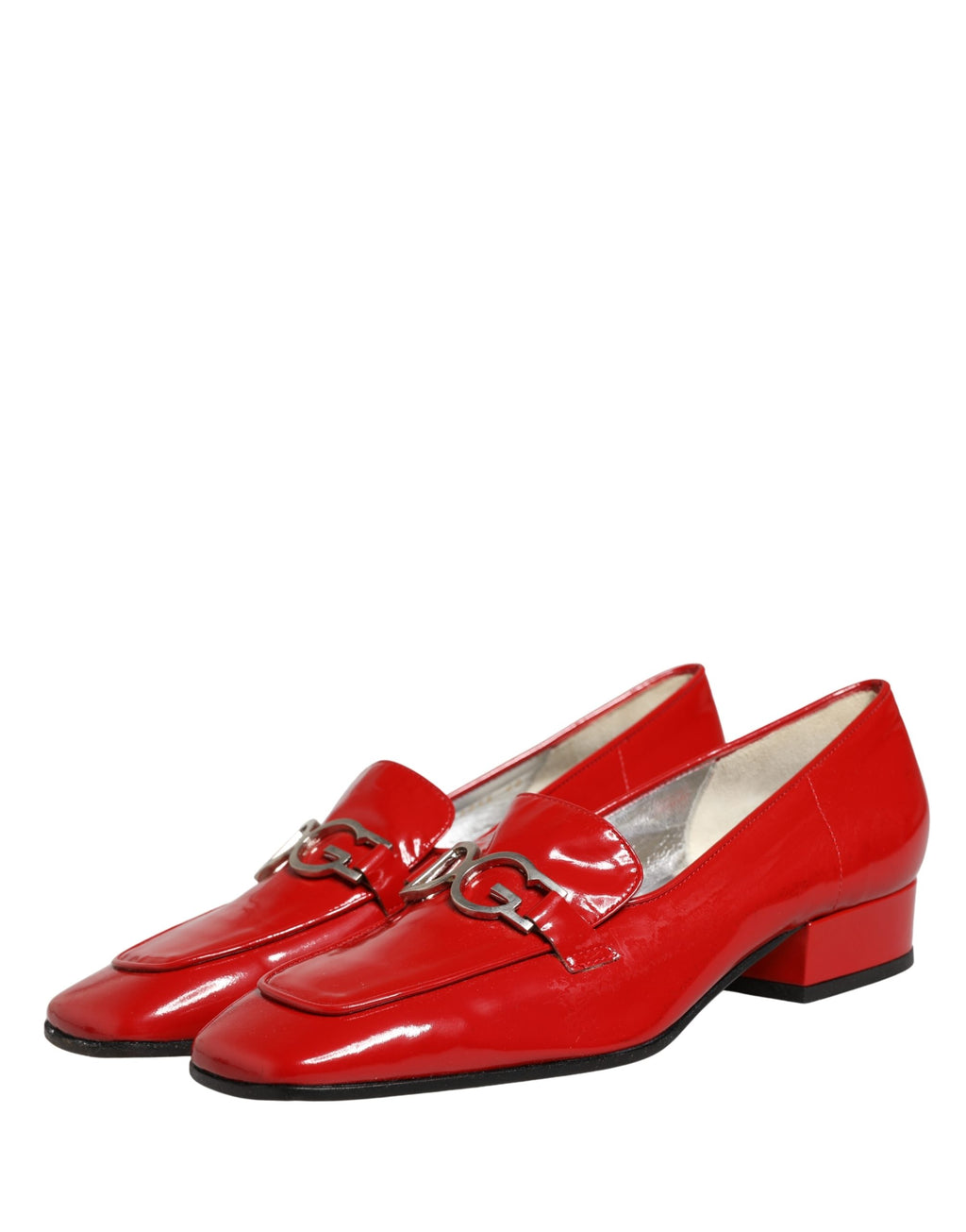 Red Patent Leather Moccasin Slip On Shoes