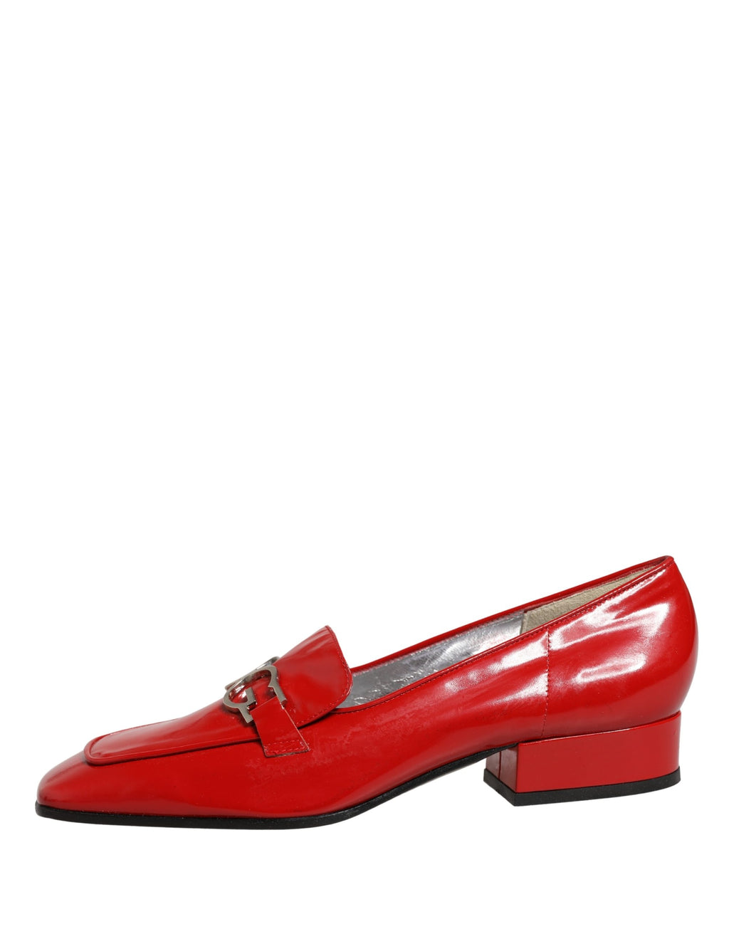 Red Patent Leather Moccasin Slip On Shoes