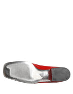 Red Patent Leather Moccasin Slip On Shoes